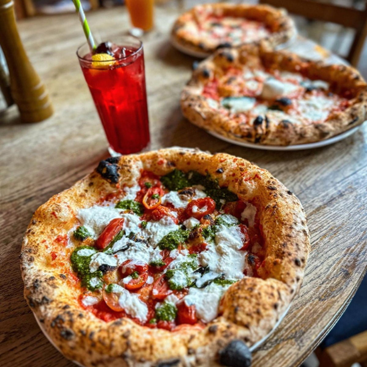 Fresh locally sourced ingredients used in Pizza Pilgrims' sustainable pizza preparation