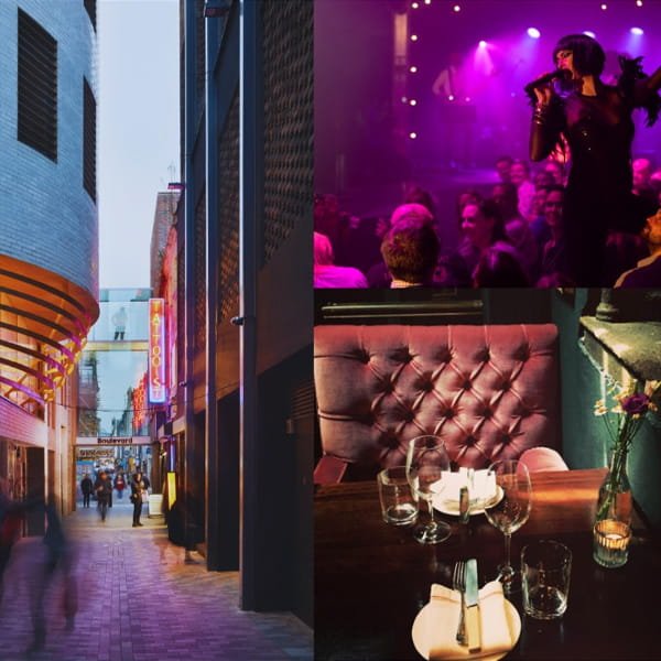 Underbelly Boulevard theatre entrance in Soho, London's new permanent venue