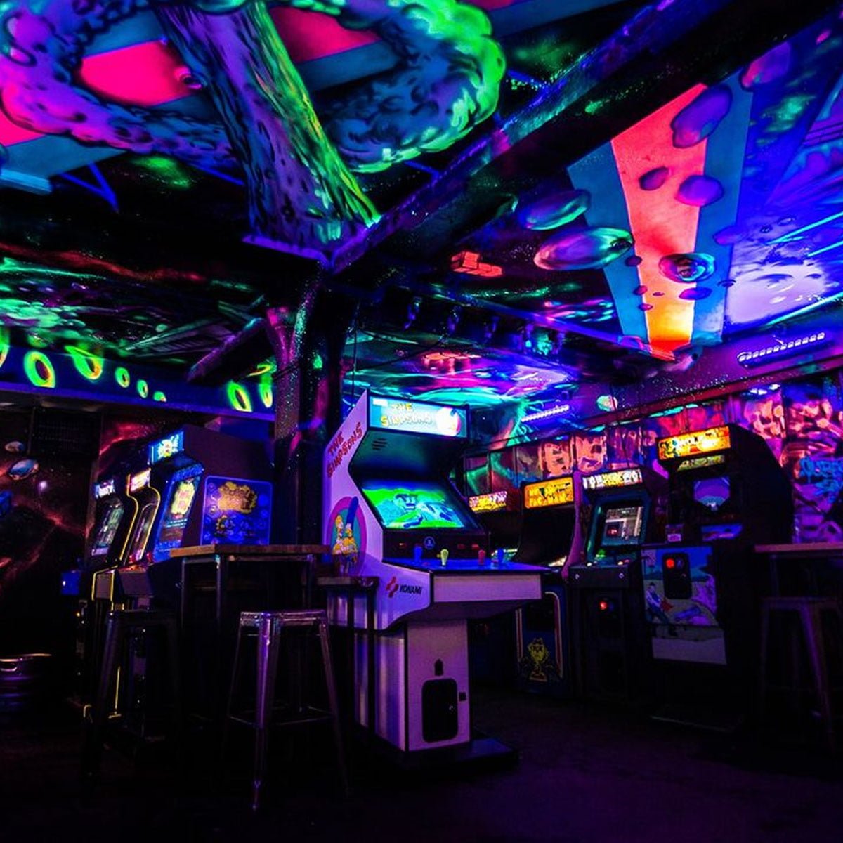 Step Into Soho's Neon Paradise with NQ64's Retro Arcade Bar