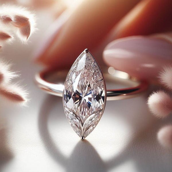 Bespoke ring design details Close-up view of bespoke engagement ring designs featuring diamond cuts and metal settings