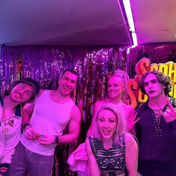 Sophie's Surprise 29th cast posing together before premiere night performance