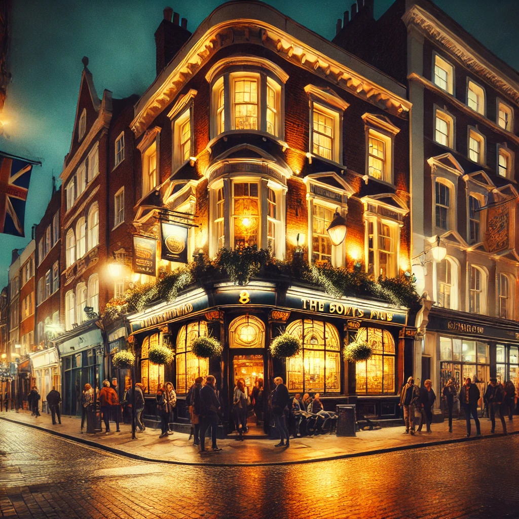 Modern Soho street scene