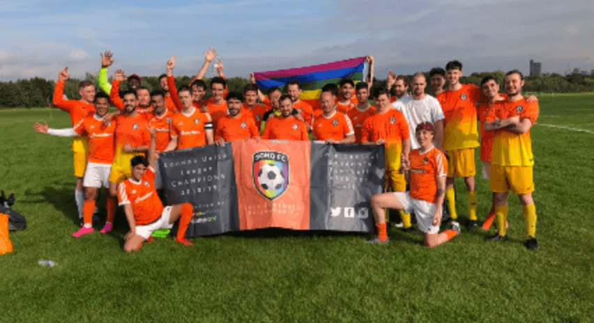 Soho FC official branding Soho FC logo and branding representing the inclusive LGBTQ+ football club