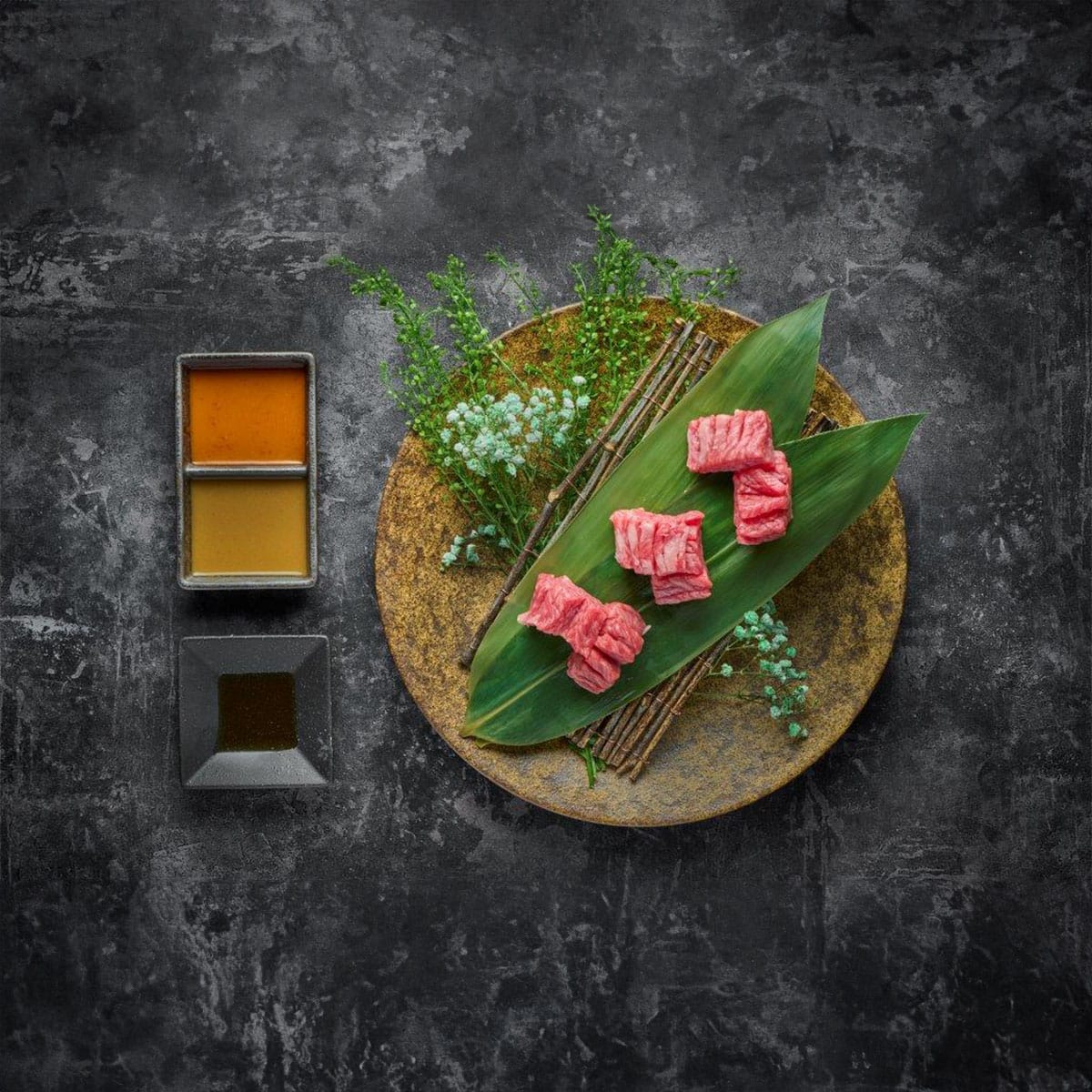 Signature steak presentation Expertly prepared wagyu steak plated at Kanpai Classic restaurant