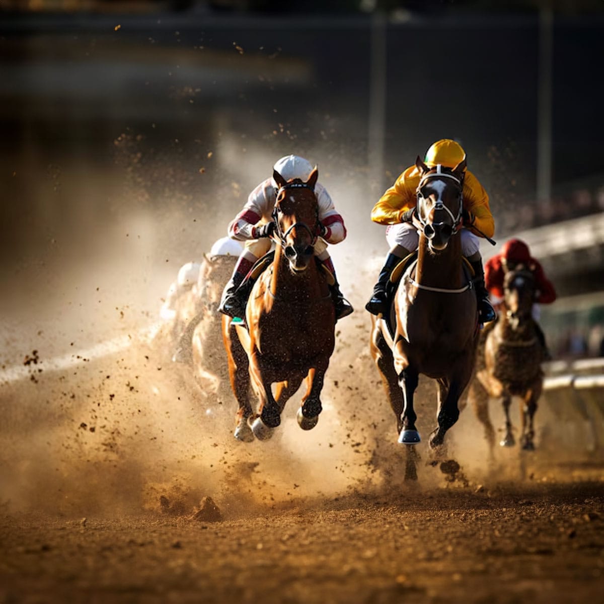 Kempton Park racing action King George VI Chase steeplechase race at Kempton Park horse racing venue