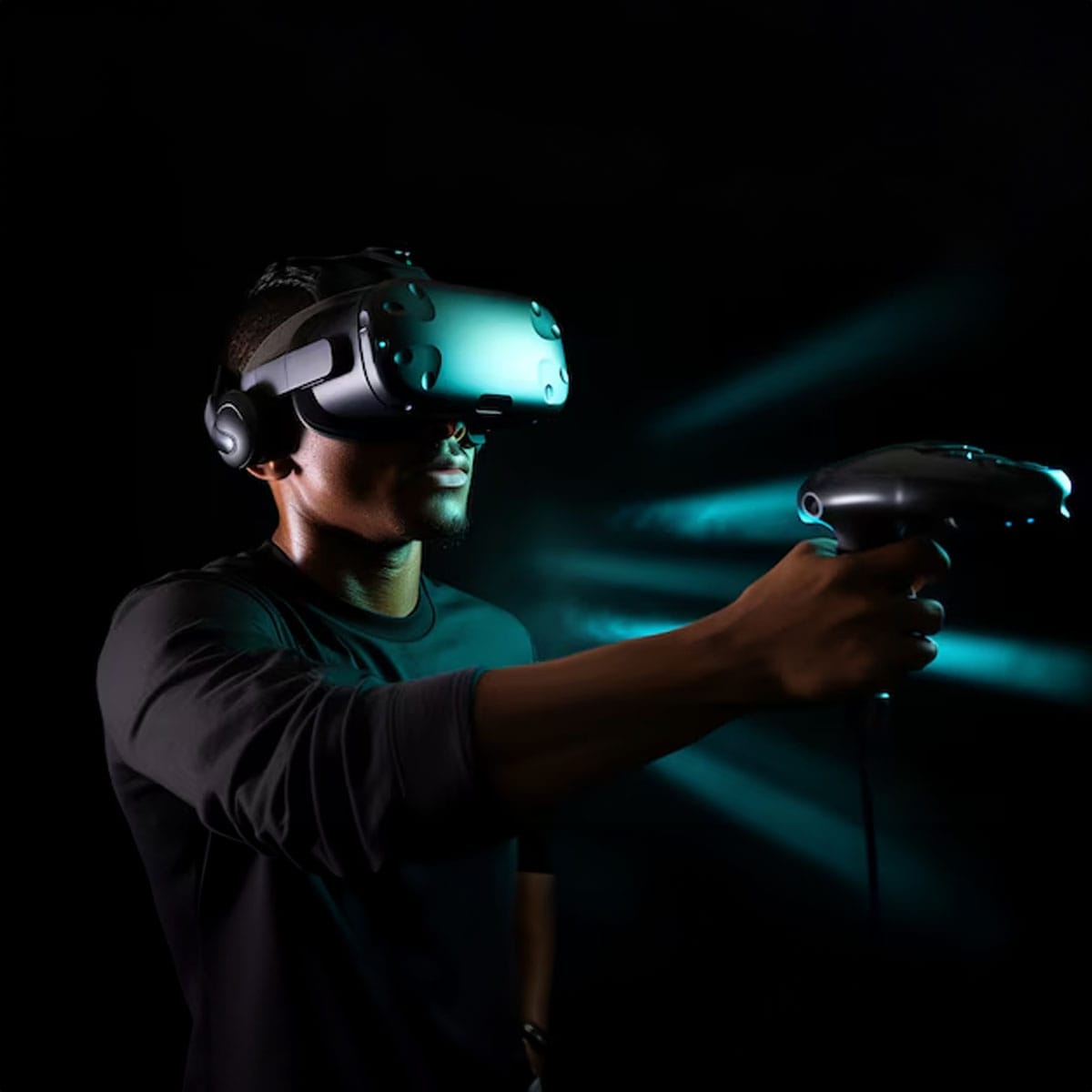 Mobile VR gaming convenience Smartphone displaying virtual reality gaming application for mobile VR experience