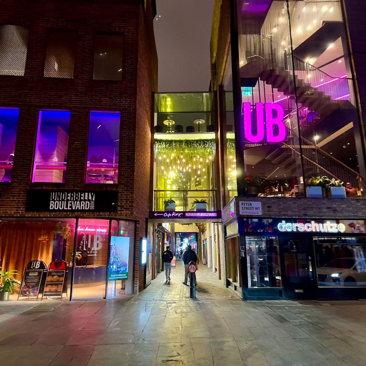 Cafe Kitty's interior or storefront at Underbelly Boulevard theatre in Soho