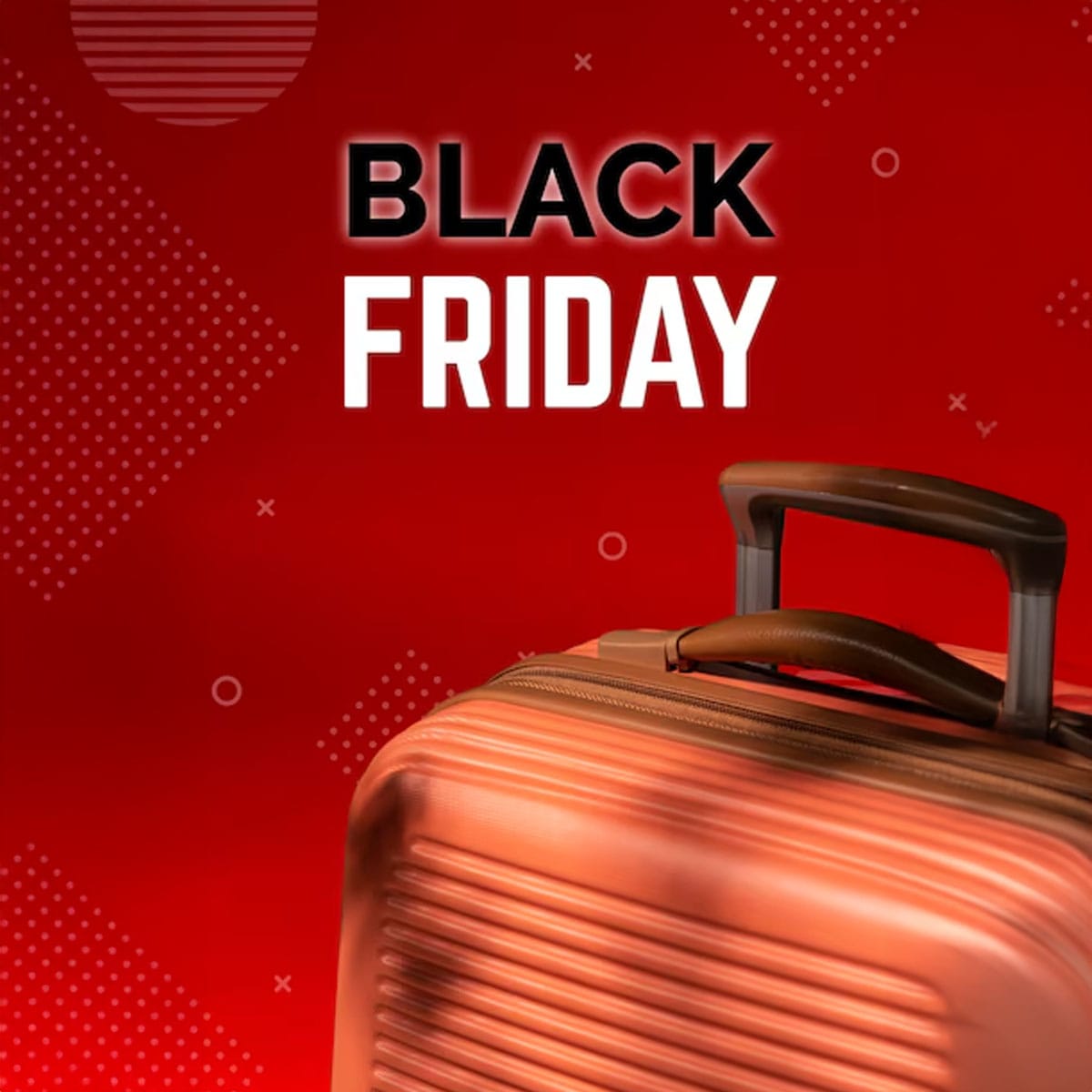 Premium accommodation savings Luxurious hotel bedroom with modern furnishings and Black Friday discount offer