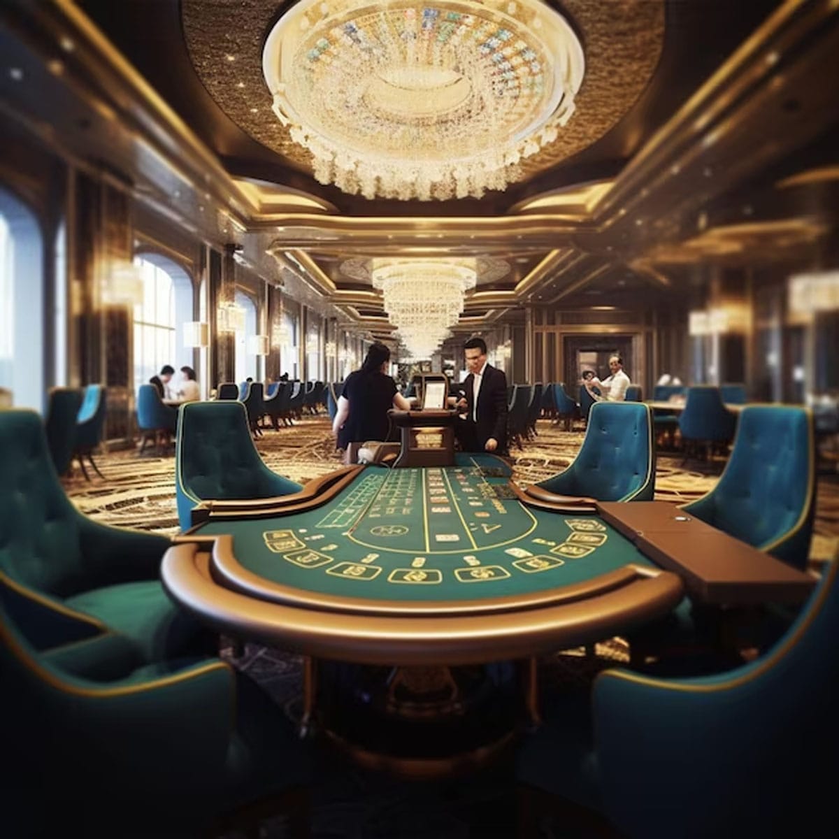 Elegant gaming table at Horizons Casino in Soho with sophisticated décor