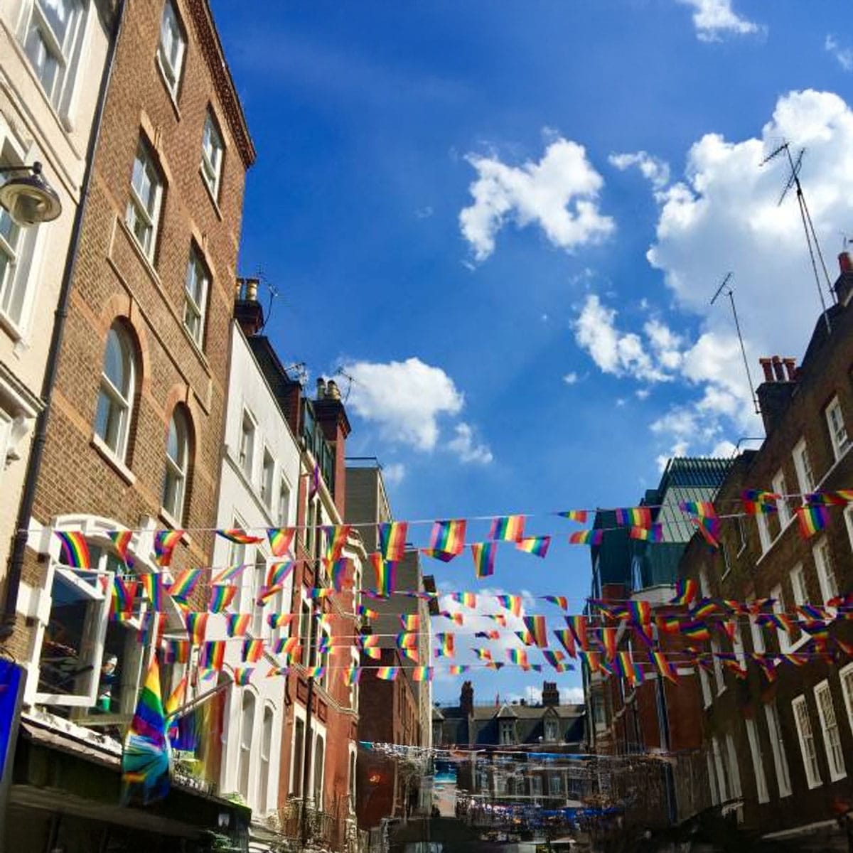 Soho's iconic streetscape Vibrant Soho street scene showcasing the neighbourhood's cultural landmarks and inclusive atmosphere