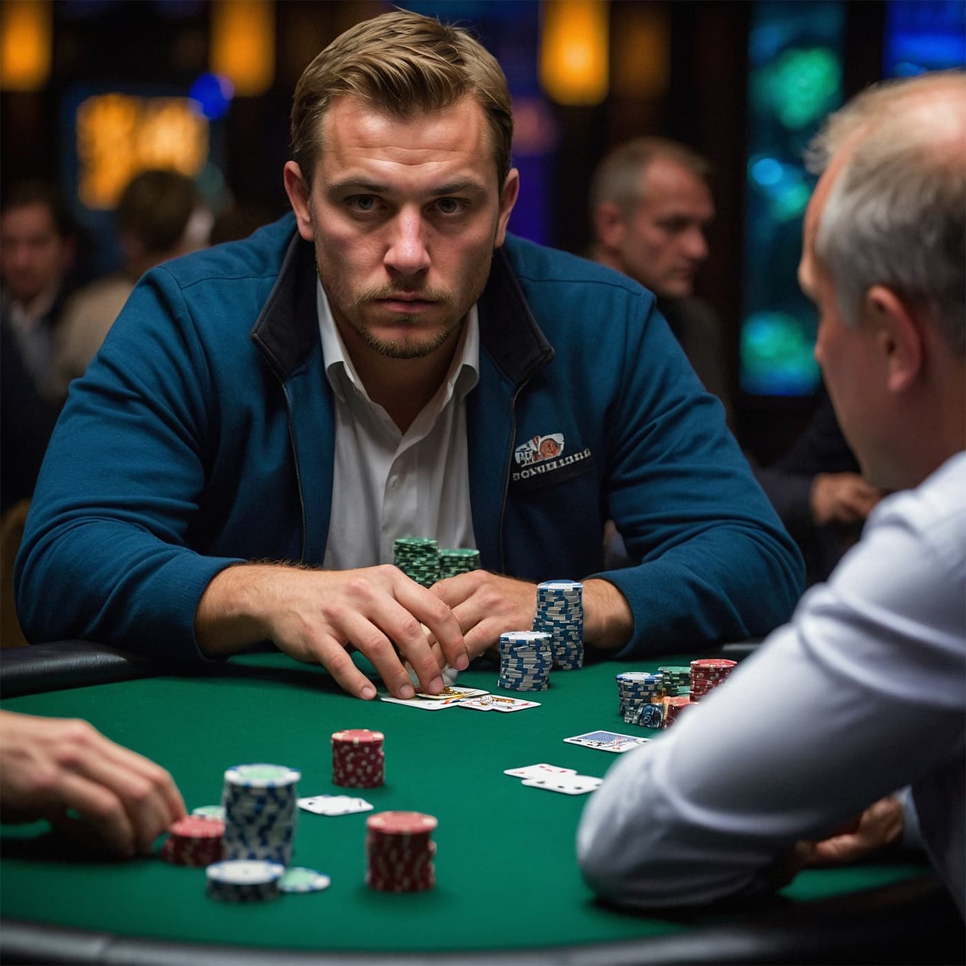 Live tournament action 888poker tournament table with players competing in live poker event