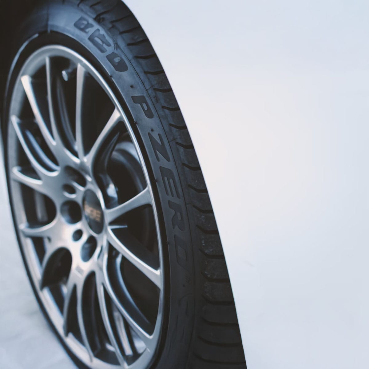 Close-up of Pirelli P Zero tyre tread design for high-performance vehicles