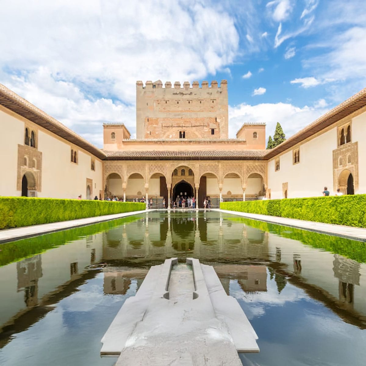 Alhambra palace fortress complex viewed from Mirador San Nicolas Granada viewpoint