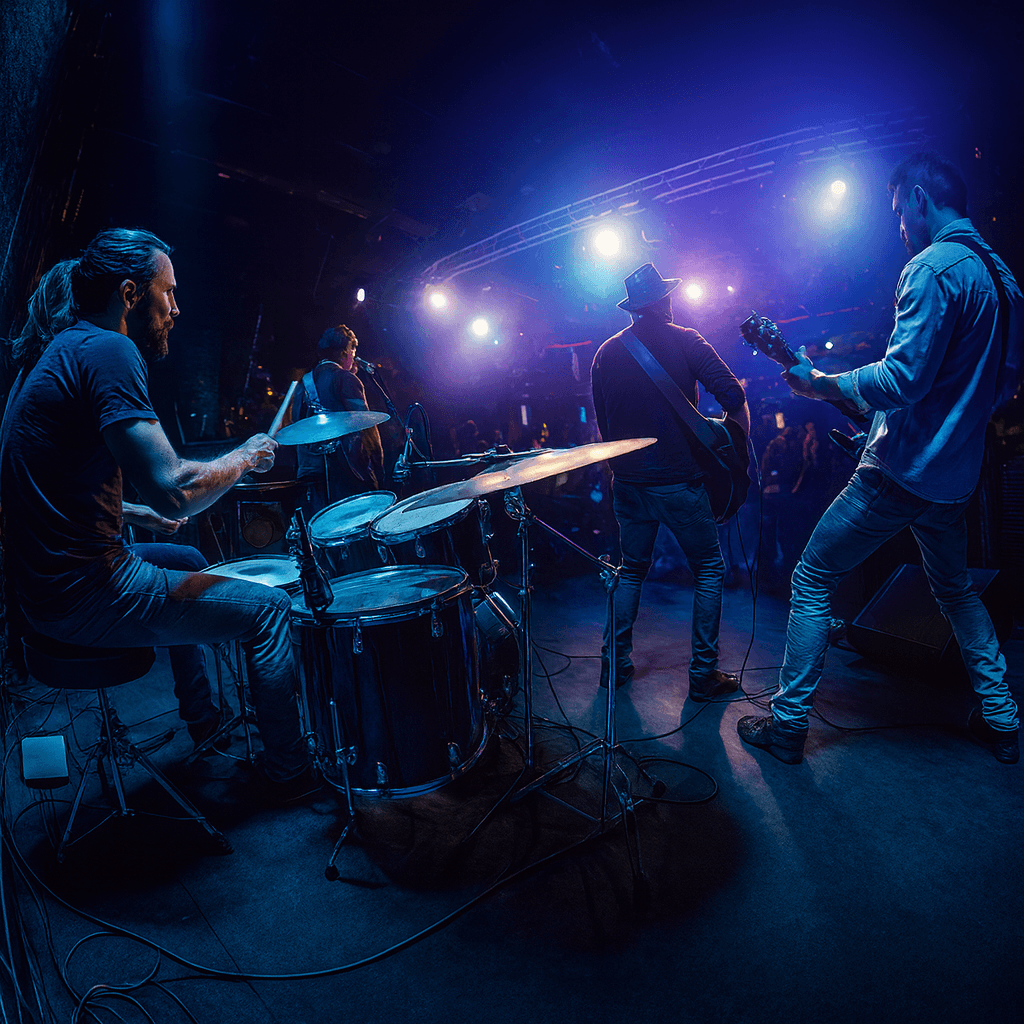 Live musicians performing energetic jazz music in intimate Soho venue setting