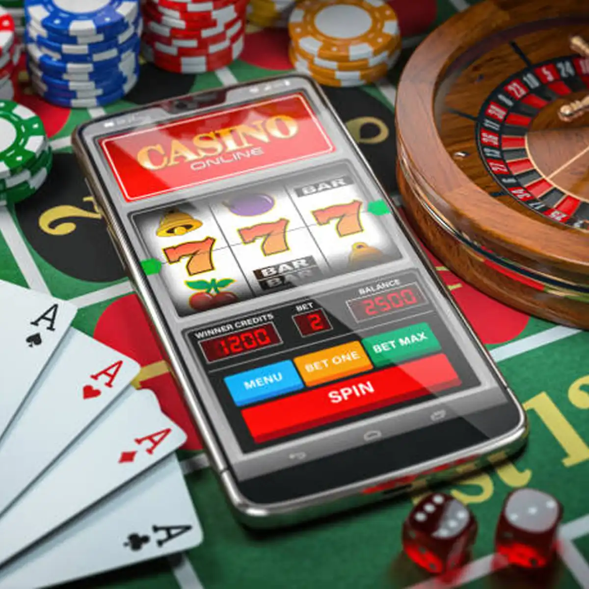 Mobile phone displaying pay by mobile casino payment method accessibility features