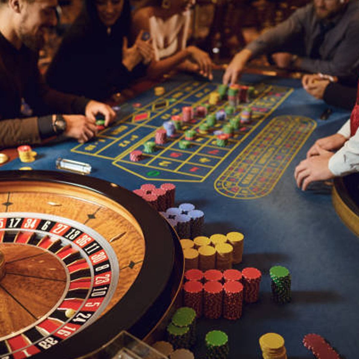 Casino floor ambiance Soho casino interior with gaming tables and ambient lighting creating vibrant atmosphere