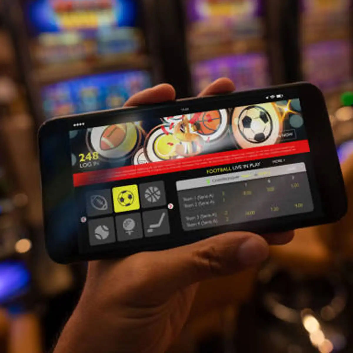Person relaxing at home while managing casino account spending on mobile phone