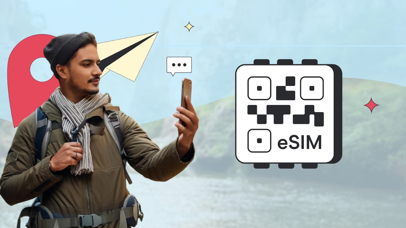 Smartphone displaying eSIM activation process without physical SIM card removal