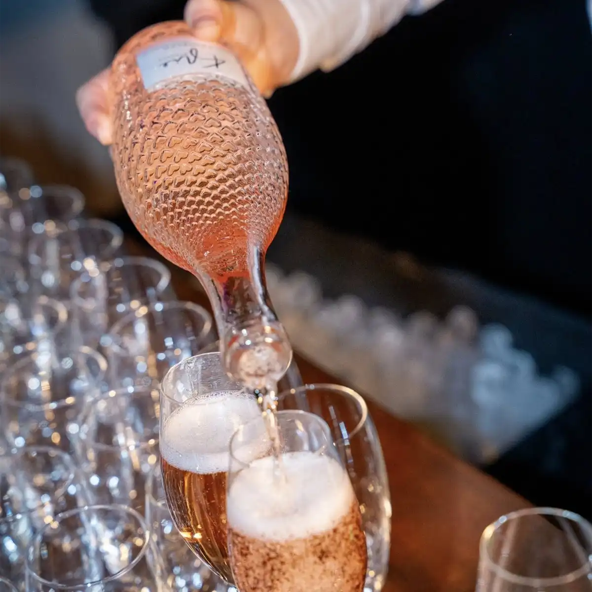Alcohol-free sparkling wine Kylie Minogue Wines alcohol-free sparkling wine bottle with distinctive packaging
