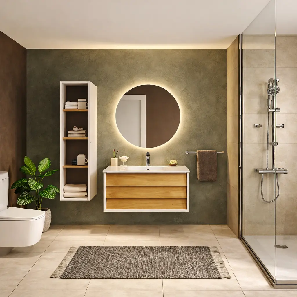 Modern bathroom basin with minimalist tap design and clean aesthetic