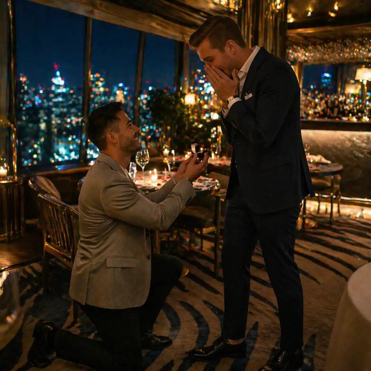 Elegant Soho proposal spots showcasing intimate dining rooms and atmospheric venues perfect for romantic engagements