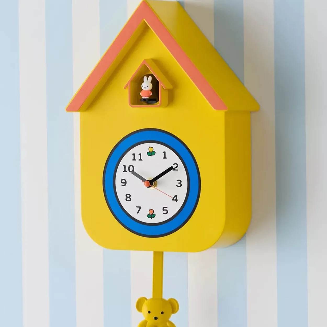 Miffy cuckoo clock in yellow with a pendulum bear, from the official character range